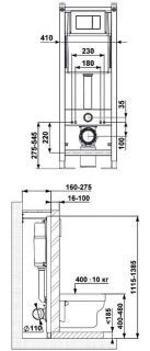Комплект Berges 4в1 042445: инсталляция ATOM Line 410 кнопка SoftTouch чёрная унитаз Okus сиденье Okus Slim SO