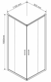 Душевой уголок Vincea Garda 110х80 VSS-1G8011CH профиль Хром стекло шиншилла