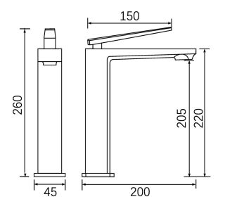 Смеситель для раковины Milleau ELEGANT ML6739223LH-CR хром глянец