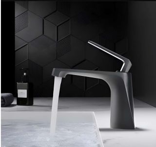 Смеситель для раковины Milleau CRISTAL MLV6223LS-GM оружейный серый полуглянцевый