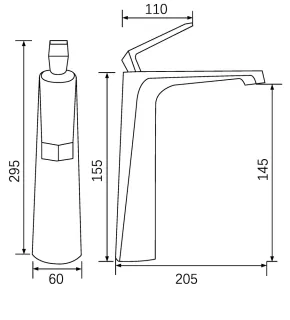 Смеситель для раковины Milleau CRISTAL MLV6223LH-MB черный