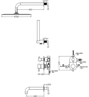 Душевая система Boheme Uno 464-2-WCR белый/хром