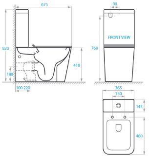 Бачок Koller Pool Kvadro KR-0675-RC-T