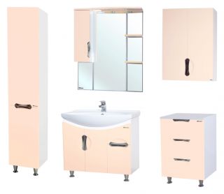 Зеркало-шкаф с подсветкой Bellezza Лагуна 75см левый бежевый 00000001102