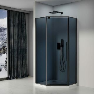 Душевой уголок Black&White Stellar Wind 815900G 90x90 см профиль чёрный матовый стекло тонированное