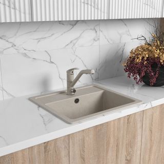 Смеситель для кухни Paini Pilot 04AV543KM с подводом для фильтра бежевый матовый