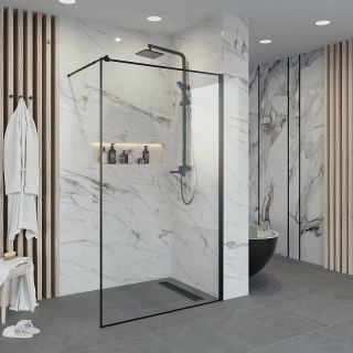 Душевая перегородка Niagara NG-687-12BLACK 120см чёрный/прозрачное