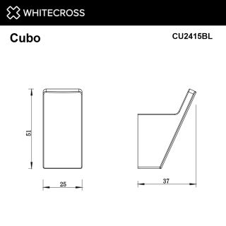 Крючок WHITECROSS Cubo CU2415BL чёрный матовый