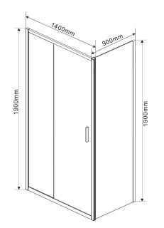 Душевой уголок Vincea Garda VSR-1G9014CLB 140x90 см
