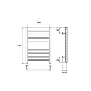 Полотенцесушитель водяной Point Аврора PN10156S 50x60см П8 хром