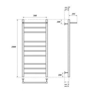 Полотенцесушитель водяной Point Аврора PN10150P 50x100см П9 хром