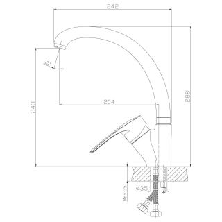 Смеситель для кухонной мойки Rossinka T40-23 Хром