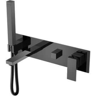 Встраиваемый смеситель для ванны Boheme Qubic 474-2-SGM антрацит глянец