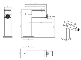 Смеситель для биде Boheme Qubic 476-G золото