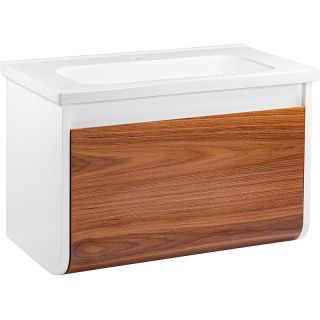 Подвесная тумба под раковину Veedi Vision VSN800T-CR 80см белый/дуб орех