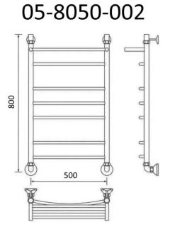 Полотенцесушитель водяной Маргроид В5 Р80*50 с полкой хром 05-8050-002