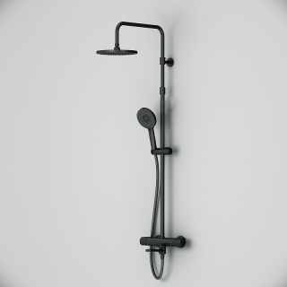 Душевая система AM.PM X-Joy F0785A522 с термостатом Черная матовая