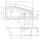 Акриловая ванна Riho Rethink Space Fall Plug and Play B112005005 L 160х75см белый