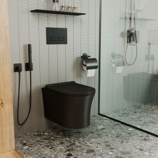 Комплект унитаза с инсталляцией Point Вега 886914GBOO+PN41711BM с сиденьем Микролифт