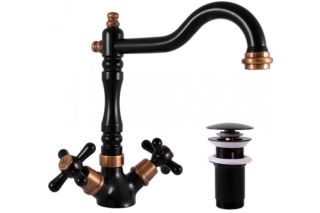 Смеситель для раковины Rav Slezak Morava retro MK121.5/8CMATSM черный