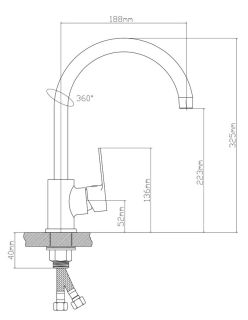 Смеситель для кухни BOOU B8289-28J хром