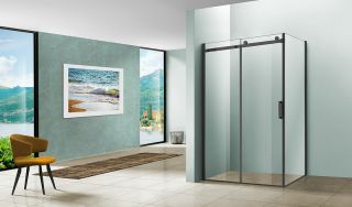 Душевой уголок Vincea Como 120x100 VSR-1C1012CLB профиль Черный стекло прозрачное