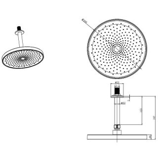 Верхний душ Aquatek AQ2070MB Черный матовый