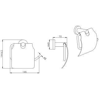 Держатель туалетной бумаги Aquatek AQ4009MB с крышкой Черный матовый