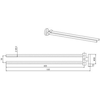 Полотенцедержатель Aquatek AQ4013MB поворотный Черный матовый