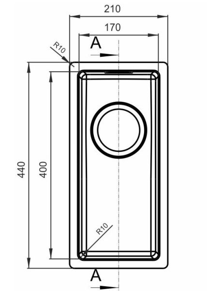 Кухонная мойка Florentina Оптима-HM 170.400.10.10 серебристый