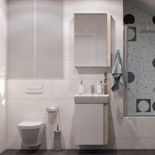 Зеркальный шкаф Акватон Кантри белый/дуб Верона 1A257702AHB20