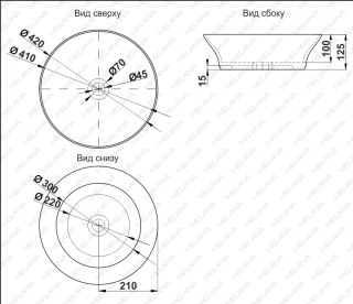 Накладная раковина Melana 78114-805 42см белый