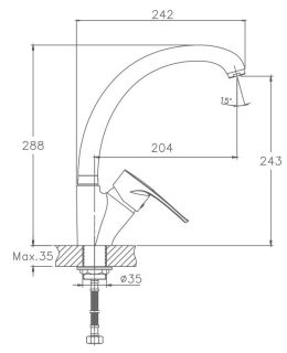 Смеситель для кухни Haiba HB4165-2 хром