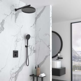 Душевой комплект Vincea Inspire VSFW-3I21MT2MB встраиваемый, термостатический, двухрежимный, черный3I21MT2MB