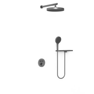 Душевой комплект Vincea Inspire VSFW-3I22MT2RGM встраиваемый, термостатический, двухрежимный, вороненая сталь
