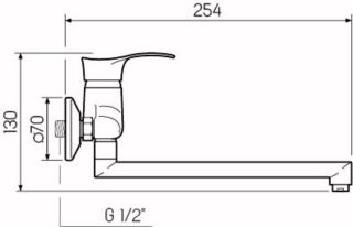 Настенный смеситель для кухни РМС SL86-005 хром