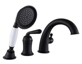 Смеситель на борт ванны Rose R0212H чёрный матовый