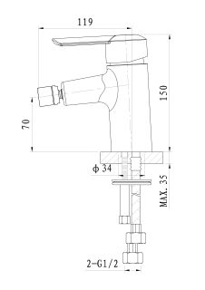 Смеситель для биде Wonzon & Woghand Baroque WW-195001-CR хром