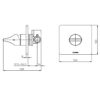 Встраиваемый смеситель для душа Bossini Apice Z00504.094 брашированный никель