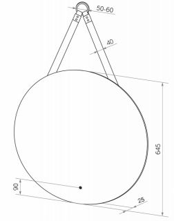 Зеркало с подсветкой Continent Best ЗЛП606 на ремне 65см