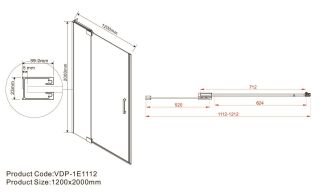 Душевая дверь Vincea Extra VDP-1E1112CGB 110/120 см