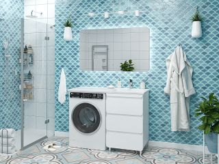 Напольная тумба под раковину Misty Чегет 120 R УТ000013837 белый