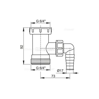 Переходник 6/4" AlcaPlast с подводкой A30
