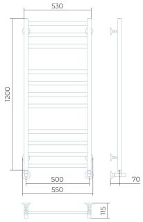Водяной полотенцесушитель Larusso Солар П11 50x120см хром 4670078535795