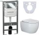 Комплект с инсталляцией Ceramica Nova CN3001_1001CH_1000 унитаз Play CN3001 крышка-сиденье с микролифтом и инсталляция Envision CN1001CH с  кнопкой смыва хром Round