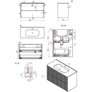Тумба под раковину La Fenice Terra FNC-01-TER-B-100-2 Белая матовая 100 см