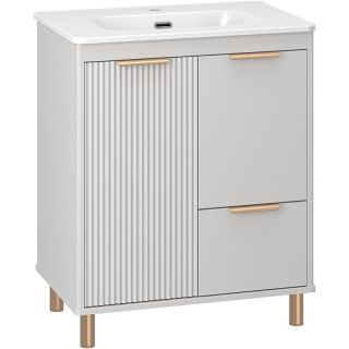 Напольная тумба под раковину Brevita Risacca Crema 70 УТ000025679 Серая матовая