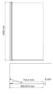 Шторка на ванну WasserKRAFT Berkel 48P01-80 Fixed с фиксатором