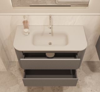 База под раковину Vincea Alto 1000 подвесная, 2 выкатных ящика soft close, светло-серый матовыйсветло-серый