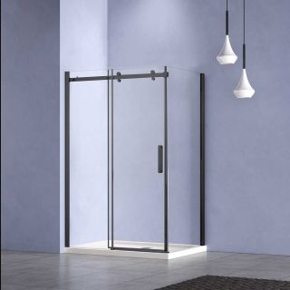 Душевой уголок Vincea Como-N VSR-4CN8015CLB, 1500*800, черный, стекло прозрачное